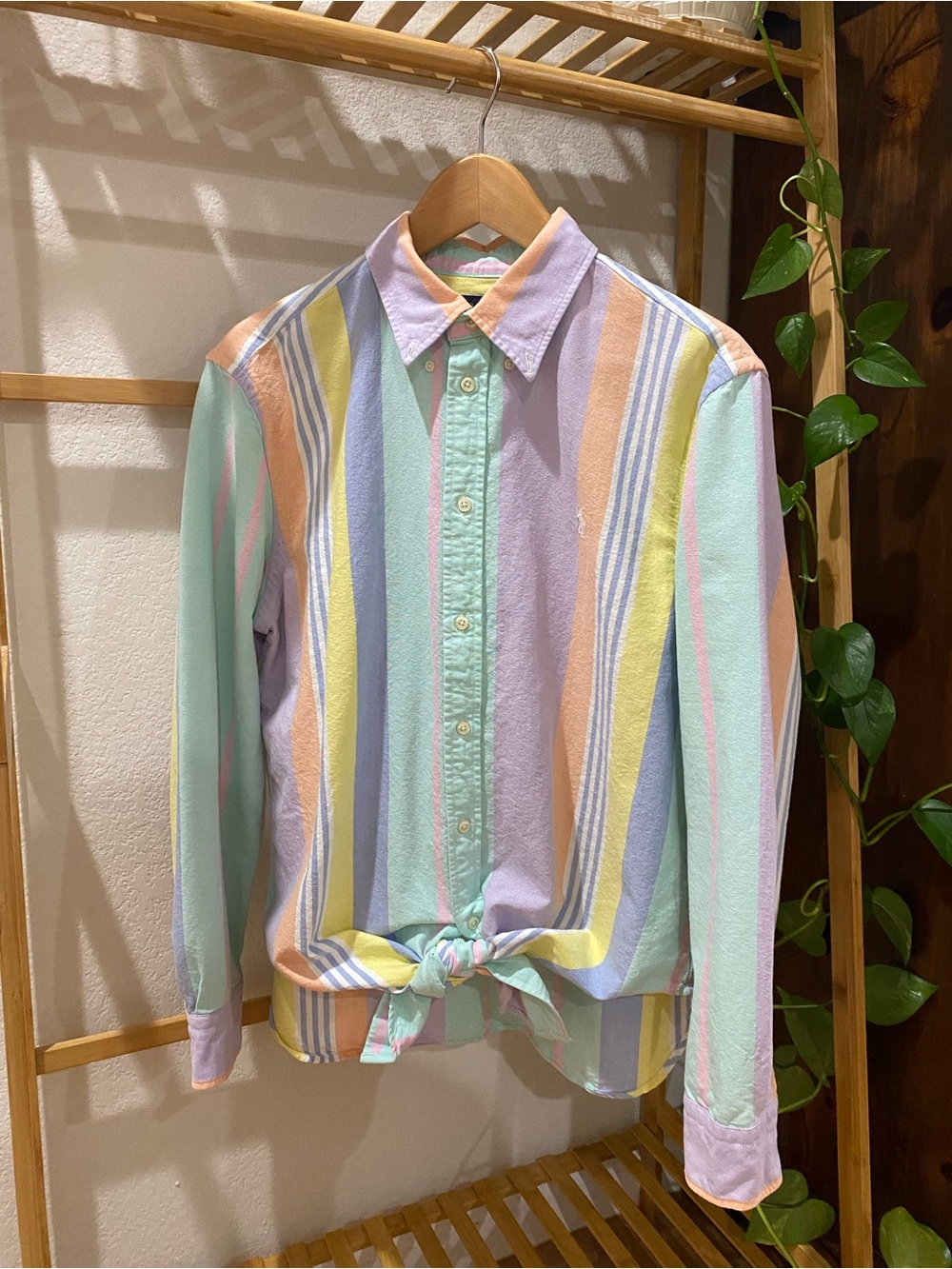 Ralph Lauren Pastel Multicolor Stripe Button-Down Shirt